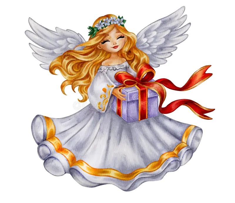 Angel holding a gift